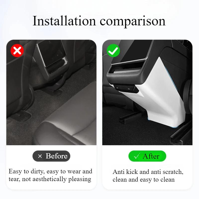 Back Air Vent Trim Protective Cover for Tesla Model 3 Highland Model Y Juniper 2025 Rear Anti Kick Cover Rear Air Outlet Frame