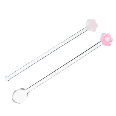1Set Vibrant Color Glass Swizzle Stick and Spoon Set Premium Safe Bar Tool for Cocktail Tea Coffee Juice Wine Stirring Home Bar