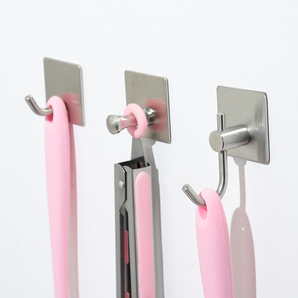 Robe Hook Wall Towel Hook Stainless Steel Coat Hook Rustproof Strong sticky Hook Hanger for Bathroom Kitchen Hardware