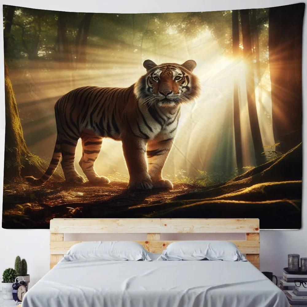 King of The Forest Tiger Wall Hanging Office Living Room Tapestry Home Wall Decoration Tapestry