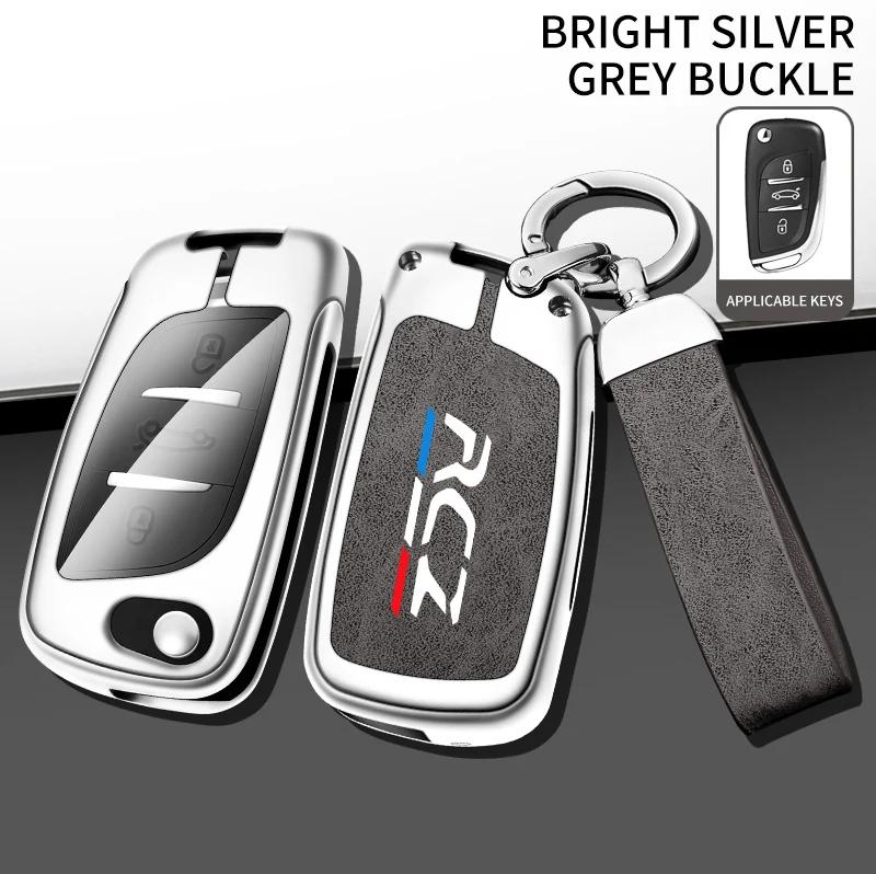 Auto TPU Zinklegierung Schlüsselhülle Tasche Für Peugeot RCZ GT Line Coupe Auto Schlüsselanhänger Auto Metallschlüsselhülle Innenraumdekoration Zubehör