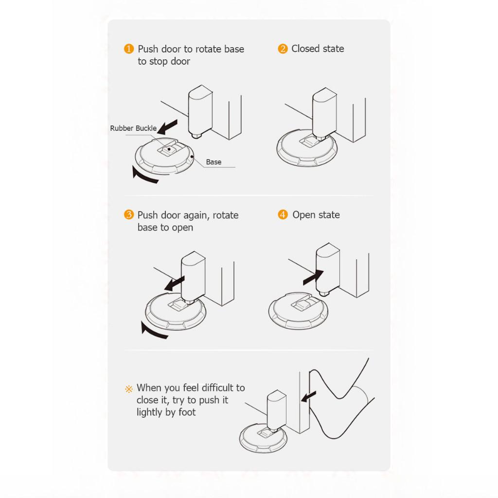 Heavy Duty Mechanical Door Stop Adjustable Windproof Zinc Alloy Door Stopper Non-punch Magnetic Door Holder