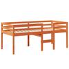 High Bed with Roof Wax Brown 80x200 cm Solid Pine Wood