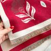 Women S Floral Print Faux Cashmere Scarf Warm Shawl For Winter
