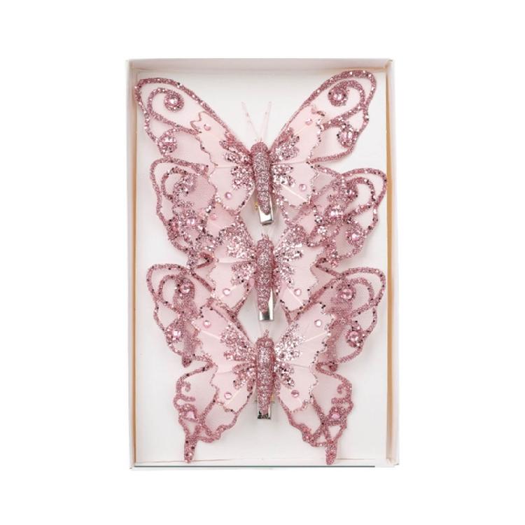 Glittering Butterfly Christmas Ornament Unique Butterfly Hanging Ornament for Christmas Tree and Holiday Decorations