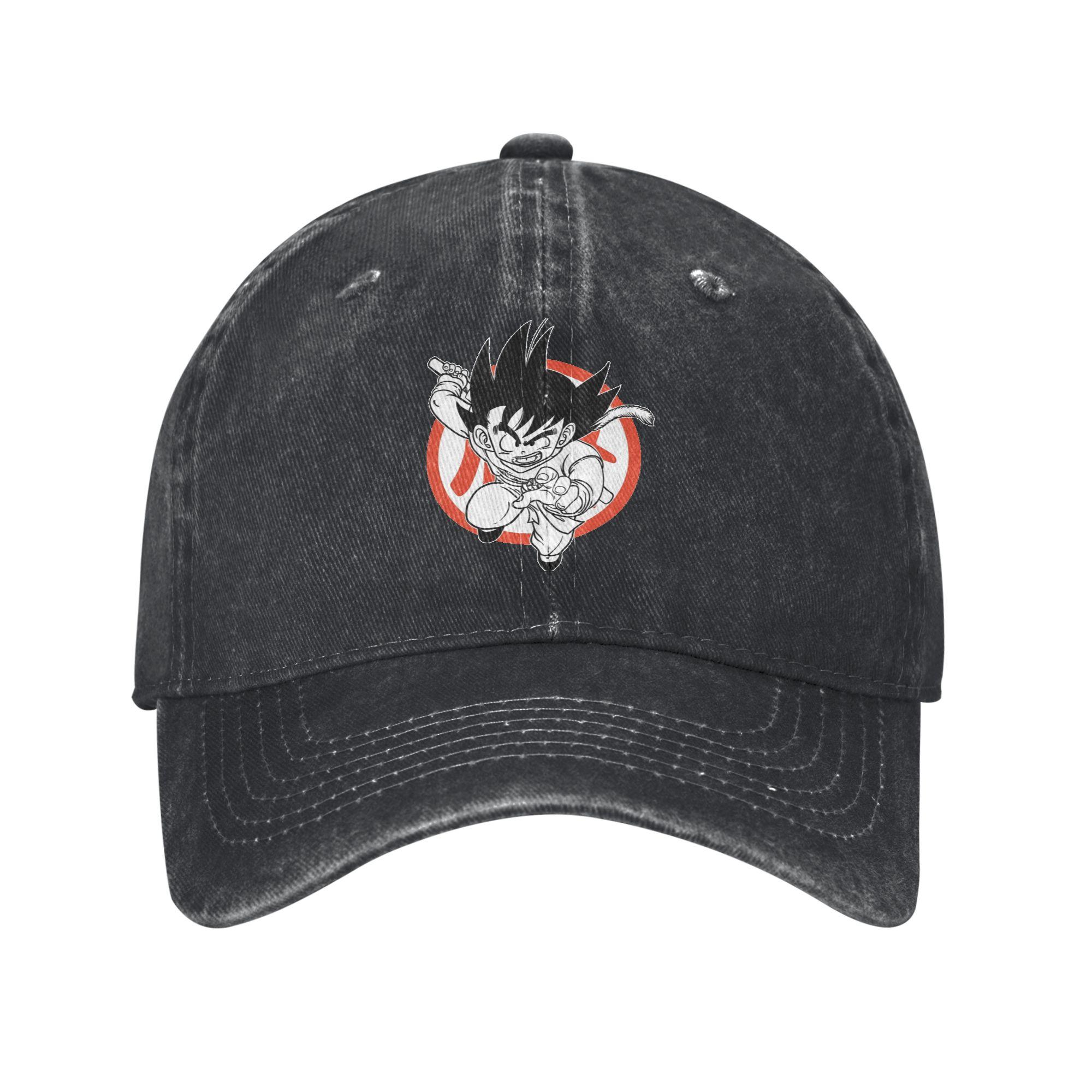 

Dragon Ball Z Songoku Men Women Baseball Caps Distressed Denim Hats Cap Outdoor All Seasons Travel Adjustable Fit Snapback Hat One Size