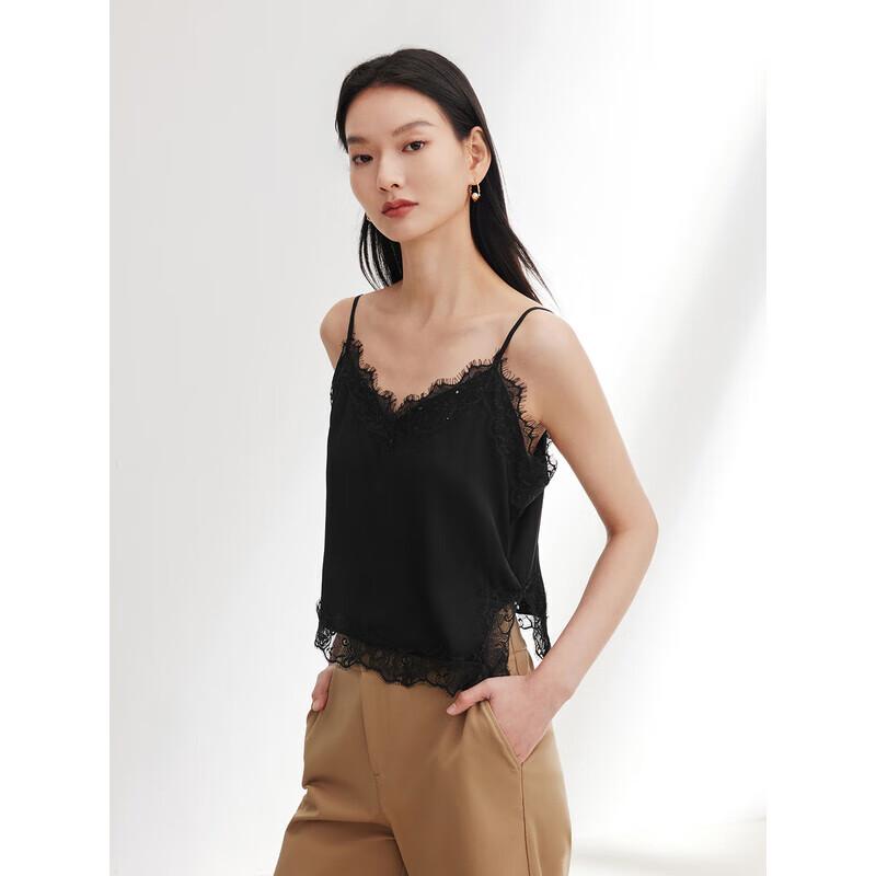 Женская шелковая рубашка-поло с кружевом EP YAYING L