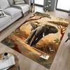 1PC African Elephant Savannah Non-Slip Floor Carpet Compatible for Office&Living Room&Bedroom&Dining Room - Flat - Weave Machine-S0349