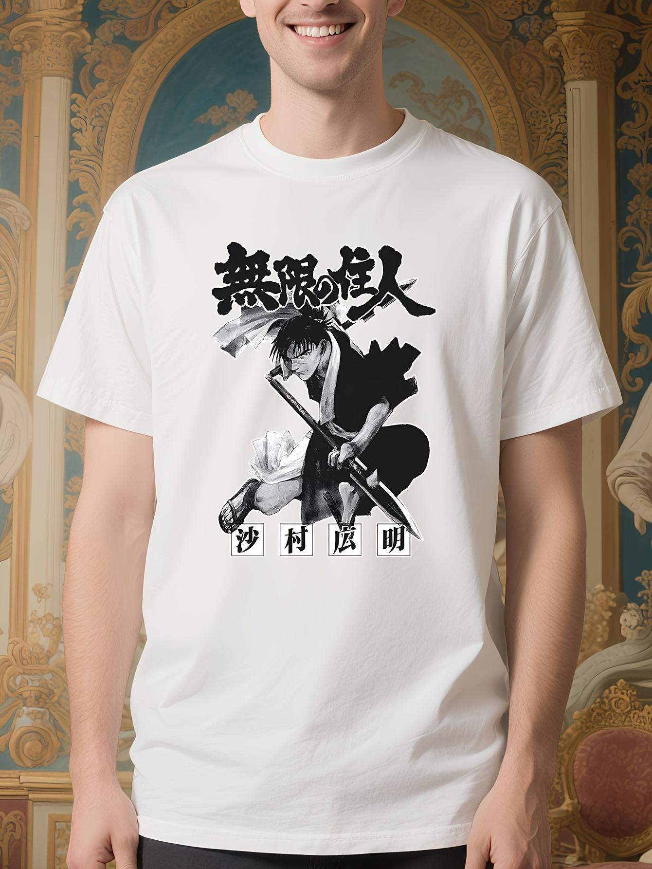 Anime Graphic Tshirt - White Tee with Black Japanese Text... XXXL