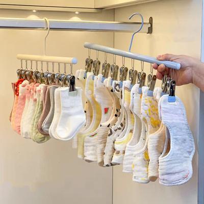 Stendibiancheria con 10 Pinze Regolabili Struttura Metallica Appendi Pantaloni Leggings Sciarpe Barra dell'Armadio Organizer da Appendere