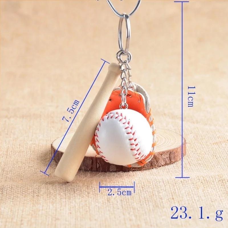 Mode Sportserie Kreativer Schlüsselanhänger Handschuh Baseballschläger PU-Leder Baseball Schlüsselanhänger Sport Schlüsselanhänger Mini Baseball Geschenk