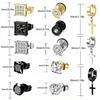 15-teiliges Edelstahl-Ohrring-Set: Runde, Quadratische, 3A Zirkon Stecker & Kreuz Anhänger Ohrringe für Männer & Frauen.