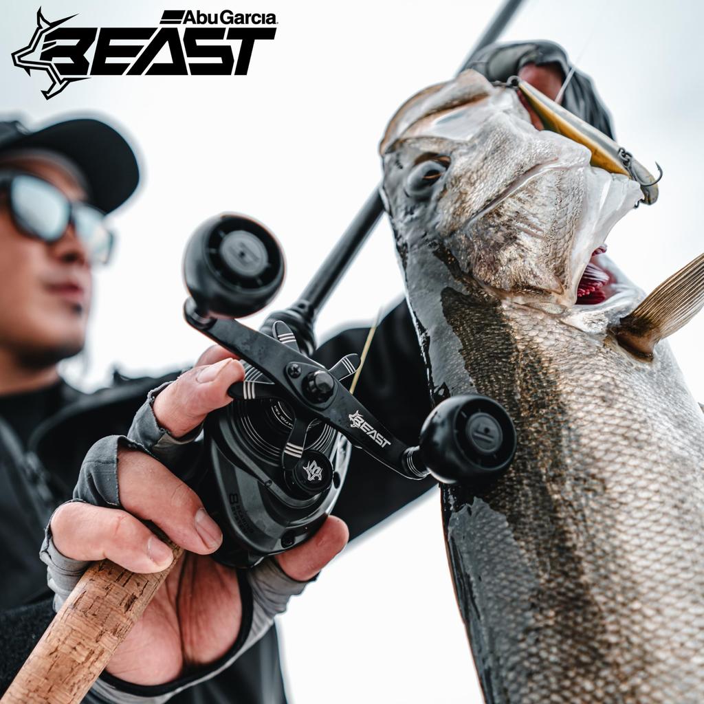 Abu Garcia Beast LP Beast 300 Left-Handed Baitcasting Reel - Low Profile - Suitable for Bass, Saltwater Fishing, Big Game Fishing