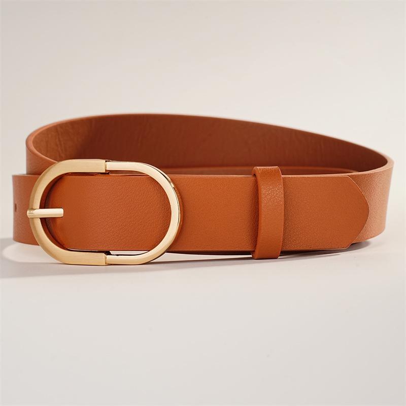 

Chic Pin Buckle Leather Belt: Versatile Korean Style for Casual & Decorative Jeans - Women s Fashion Accessory коричневий