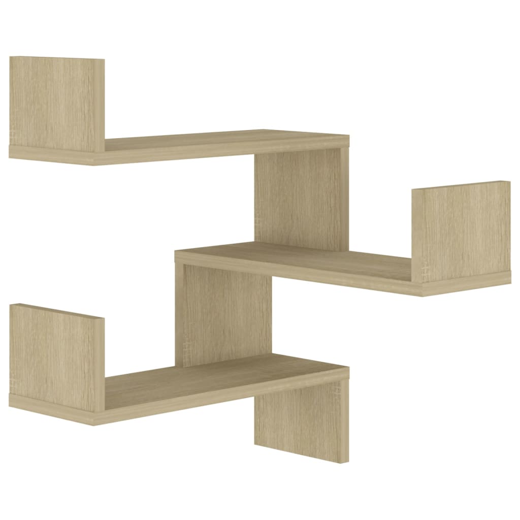 Wall Mounted Corner Shelf In Sonoma Oak 40 X 40 X 50 Cm Engineered Wood