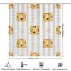 Modern Cartoon Tiger Bath Shower Curtain Kids Bathroom Decor Waterproof Printed Fabric For Home Decoration White Yellow Stripe
