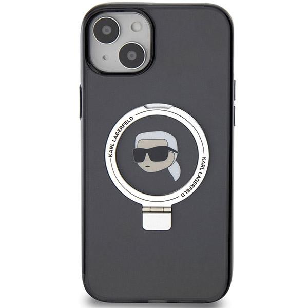 Karl Lagerfeld Klhmp15Shmrskhk Iphone 15 / 14 / 13 6.1 Czarny/Black Hardcase Ring Stand Karl Head Magsafe