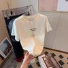 Simple Style White Letter Printing Short-sleeved T-shirt Women's Spring Summer Loose Casual Versatile Pure Cotton Crew Neck Top Tide