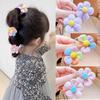 Korean Rainbow Flower Hair Ties: Sweet Candy Colors for Girls