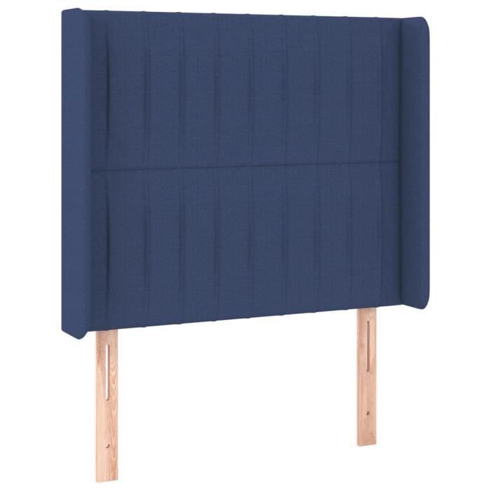 VidaXL Headboard with Ears Blue 103x16x118-128 Cm Fabric3119814