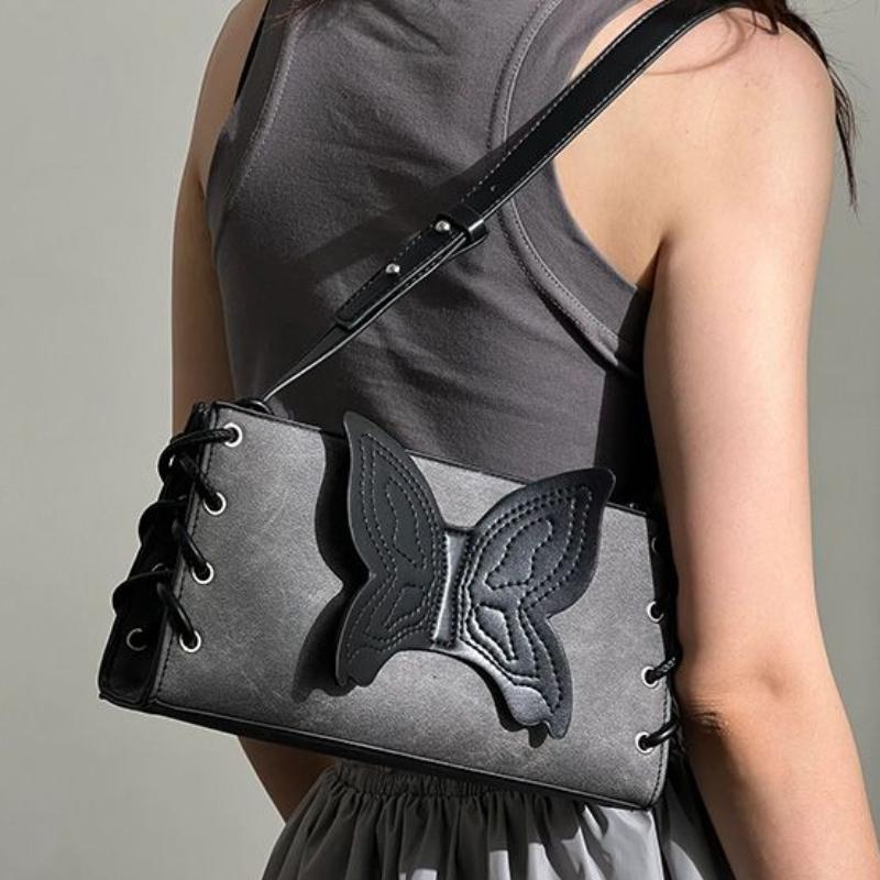 Original Design with A High-end and Rustic Style Y2K Sweet and Cool Spicy Girl Butterfly Underarm Shoulder Bag