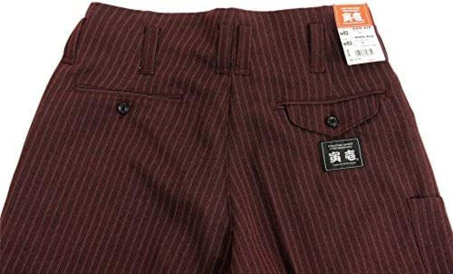 Toraichi Long Knickers Dark Waist Striped Work Tobi Toraichi (4309-414) 03, Red, 85cm, Pattern, Workwear, Pants, Knickerbockers, Clothing,