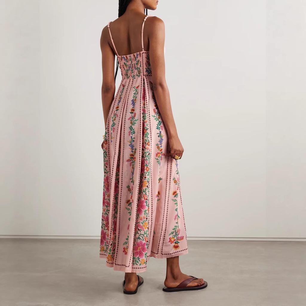 2025 Sexy Strappy Holiday Dress with Beads and Print Design for Women