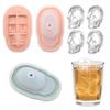 Innovative 3D Skull Head Shape Ice Cubes Tray Food Grade Silicone Mould for Unique Drink Presentation Kitchen Tool