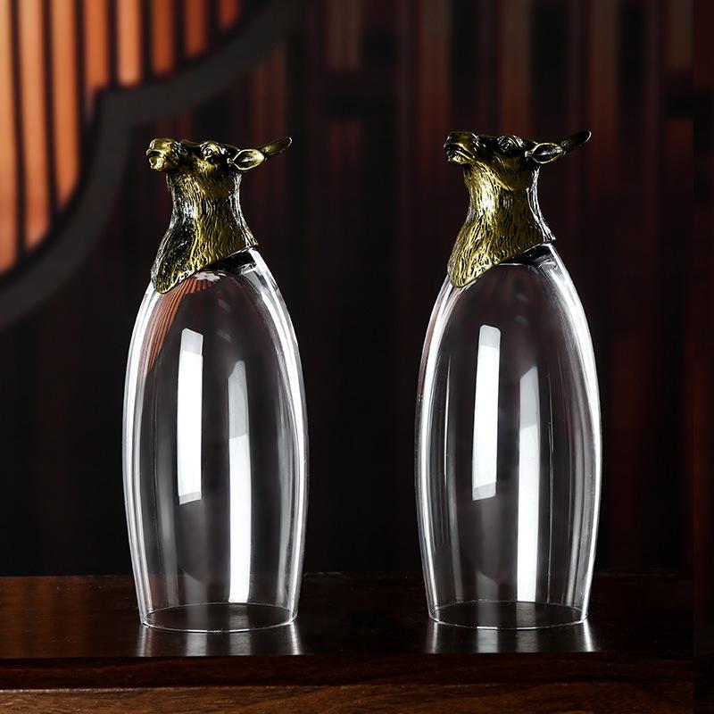 Niu Ancient Blue Household Champagne Cup Beer Cup Crystal Cup Cocktail Cup Beast Head Wine Glass Wine Set