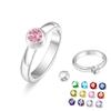 Simple Birthstone Ring Stackable Finger Rings Jewelry Romantic Gift for Women