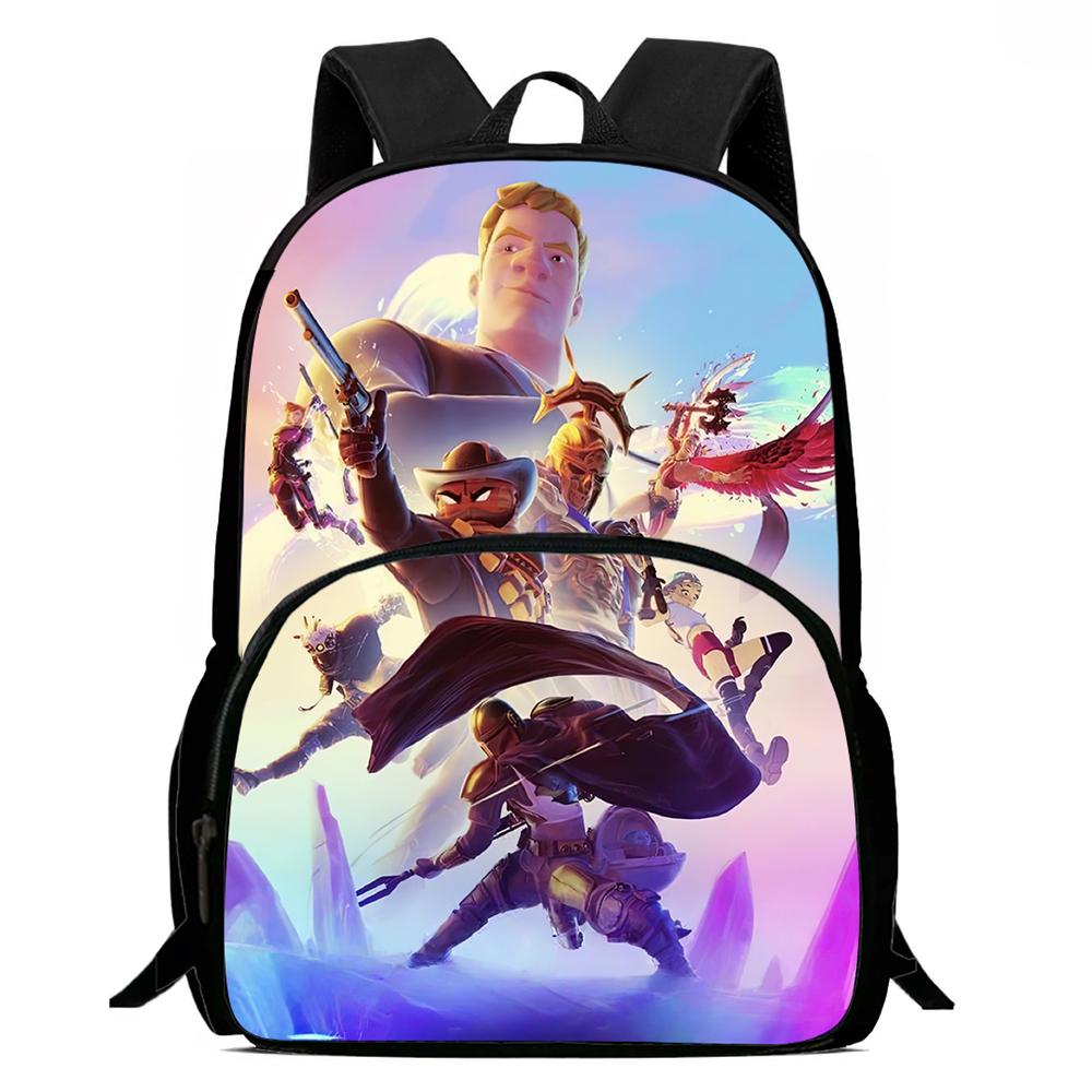 FORTNITE Kids Cartoon Backpack,With Adjustable Shoulder Strap & Front Pocket,Lightweight & Durable,for Boys & Girls Age 5-11.
