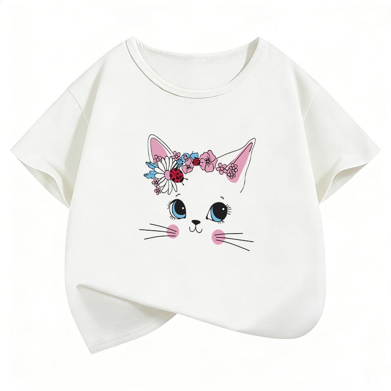 Kawaii Meme Cat Design T Shirts Graphic Short Sleeve Kids Childrens Tshirt Boys Girls Summer Spring Casual Top Tee