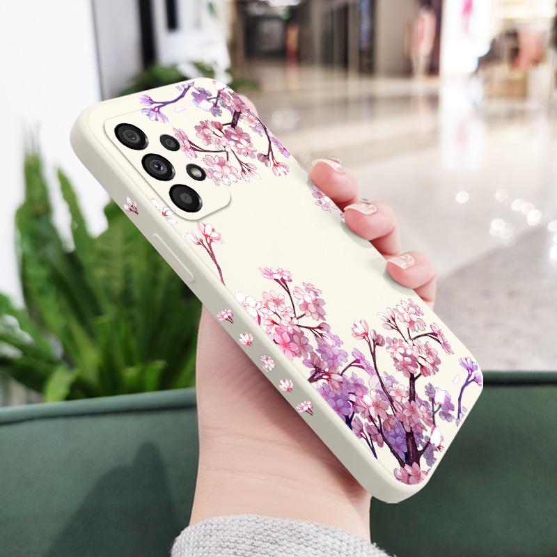 Falling Flowers Case For Samsung Galaxy A73 A53 A33 A23 A13 A72 A52 A52S A32 A22 A12 A71 A51 A31 A21S 4G 5G Cover
