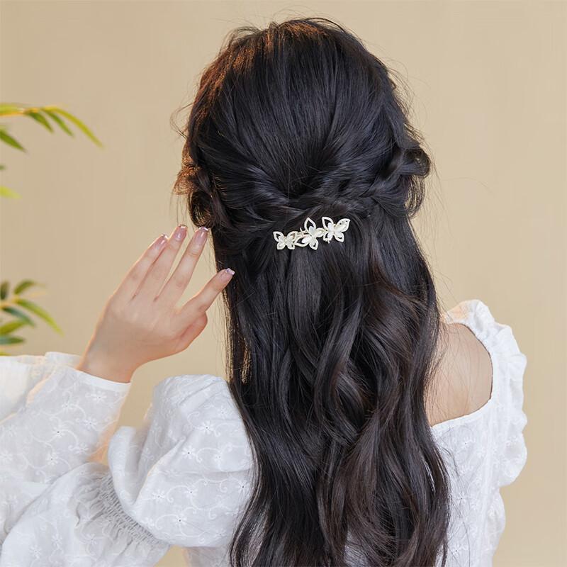 CHIMERA Elegant Hair Clip, Horizontal Clip, Half-Up Hair Clip, Side Clip, Hair Accessory