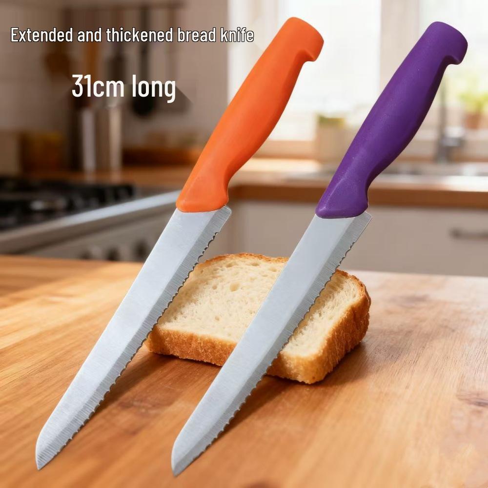 Multipurpose Serrated Stainless Steel Knife for Bread, Steak, and Fruit