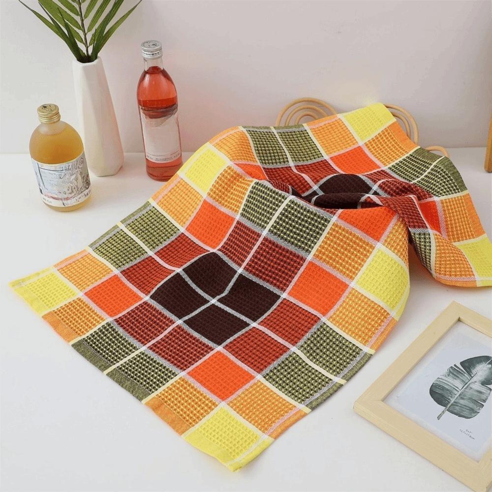 4 Pieces Absorbent Waffle Cleaning Clothes Soft Dishcloth Multipurpose Tea Towel  Cup 14.96x25.20 in оранжевый