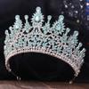 Bridal Rhinestone Tiara with Red Crystal Baroque Luxury Wedding Festival Crown