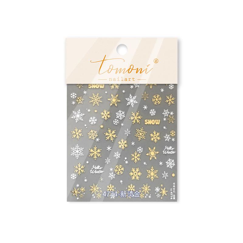 Tomoni Hot Stamping Nail Stickers - Japanese Stationery Snowflake Design for Nail Art