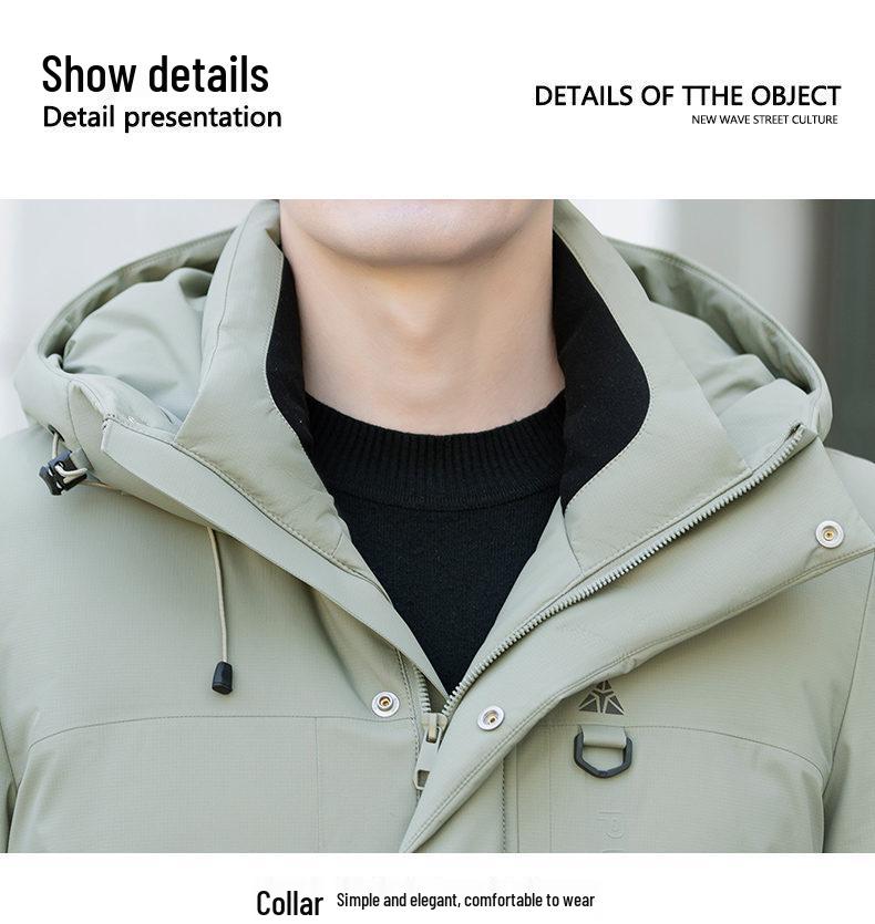 Men's Hooded Winter Down Jacket - Versatile, Thick, and Warm
