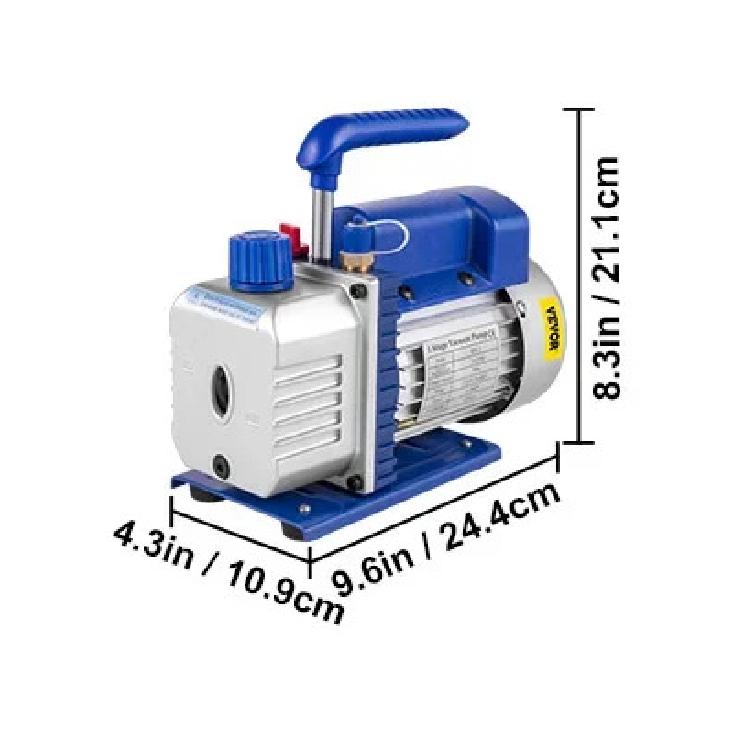 Vacuum Pump with Gauges AC Refrigerant HVAC Refrigeration Vacuum Packing Air Condition Automobile Maintenance 1.8-4.8CFM