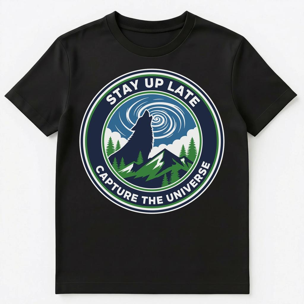 Stargazer Wolf Sky Universe Exploration Astronomy Unisex T-shirt Tops Tees Unisex