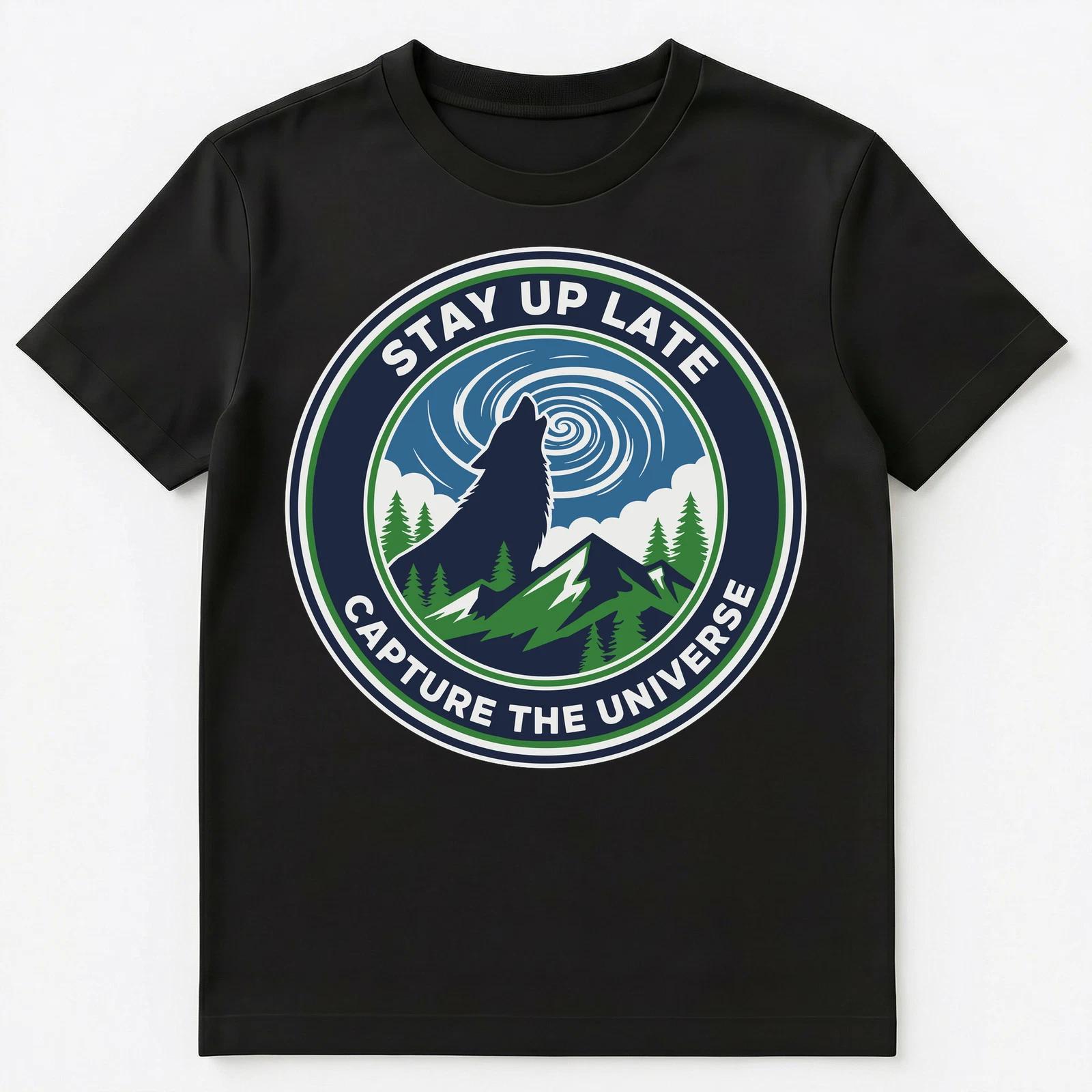 Stargazer Wolf Sky Universe Exploration Astronomy Unisex T-Shirt S