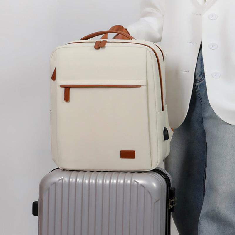 Women's Cross-Border Oxford Cloth Backpack, 15-Inch High-Capacity, Multi-Compartment Business Travel Laptop Bag