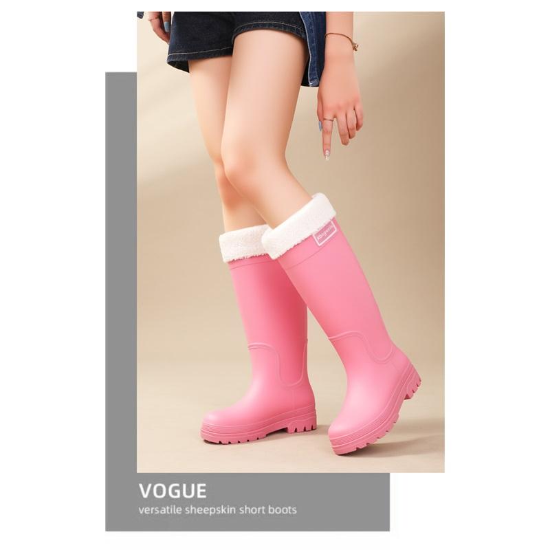 Cotton Insulated Waterproof Anti Slip Women's Rain Shoes