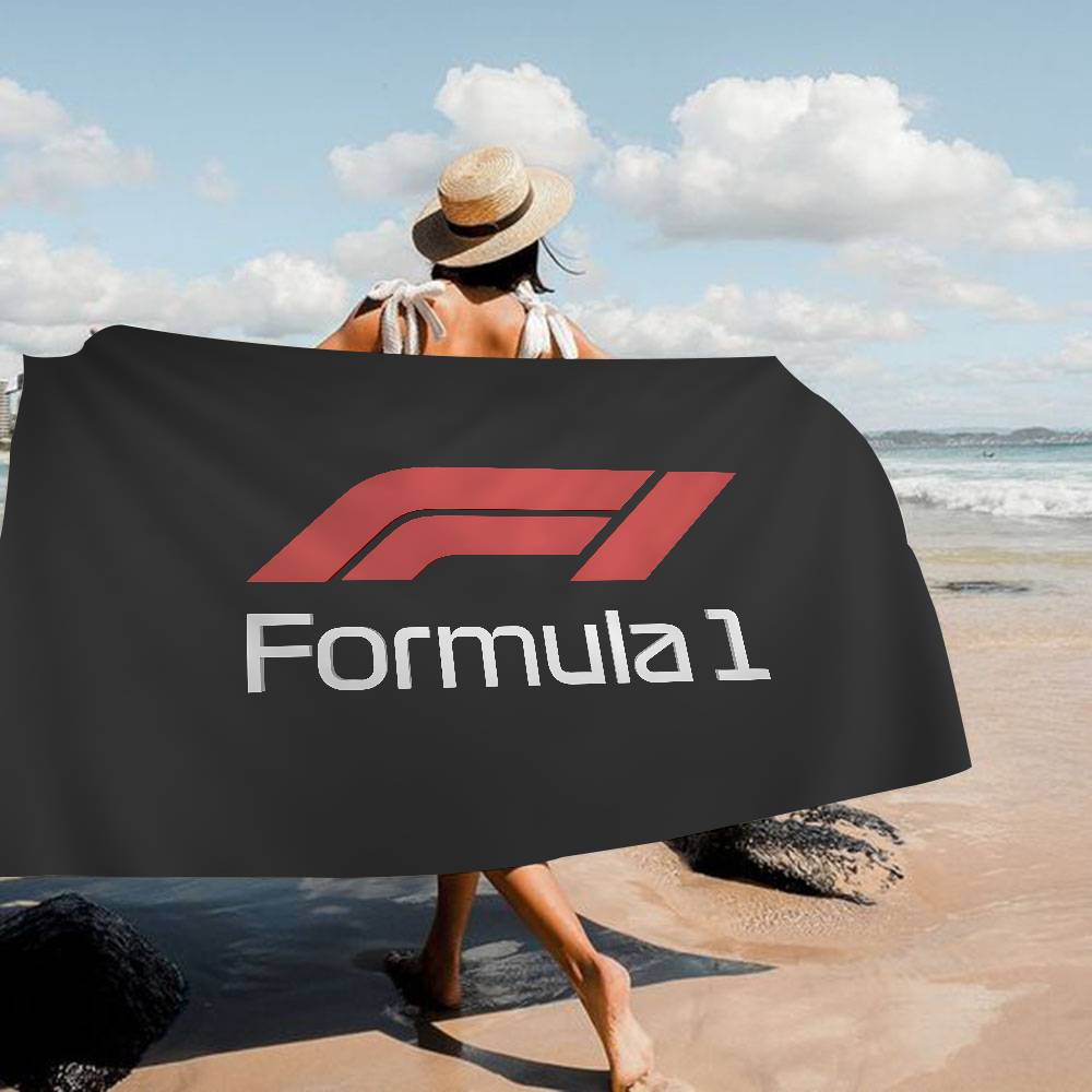 

F-F1 Logo Microfiber Printed Beach Towel Mountain Climbing Yoga Beach Swimming Running Absorbent Soft Towel W150*H220(CM)
