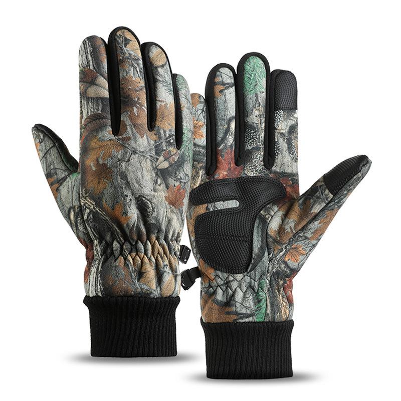 

Men s and women s sports outdoor cycling touch screen non-slip, windproof and cold-proof cross-border autumn and winter velvet gloves One size fits all
