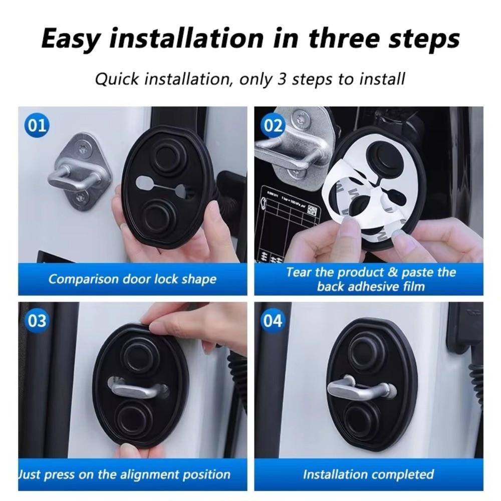4Pcs Set Scratch-resistance Car Door Lock Buckle Protector Car Door Protection