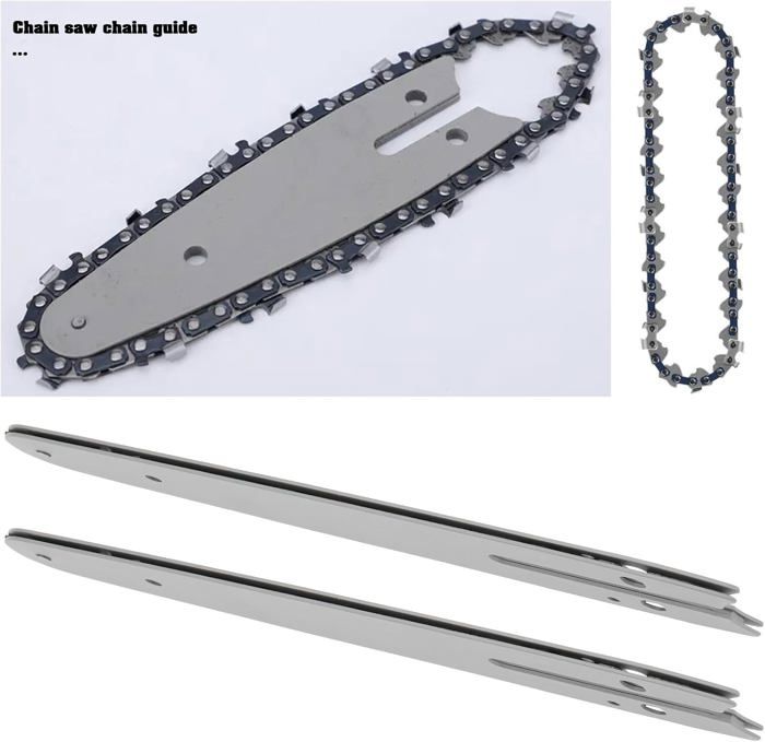 Lot de 2 guides-chaîne 6 pouces (152 mm de coupe) en acier au manganèse pour mini-tronçonneuse