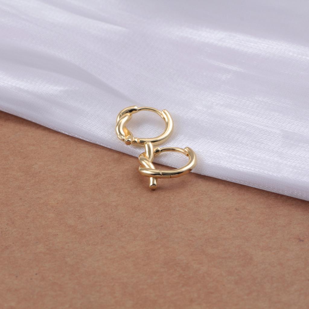Latest 925 Sterling Copper Trendy Style Simple And Fashionable With A Loop And Rope Design Earrings