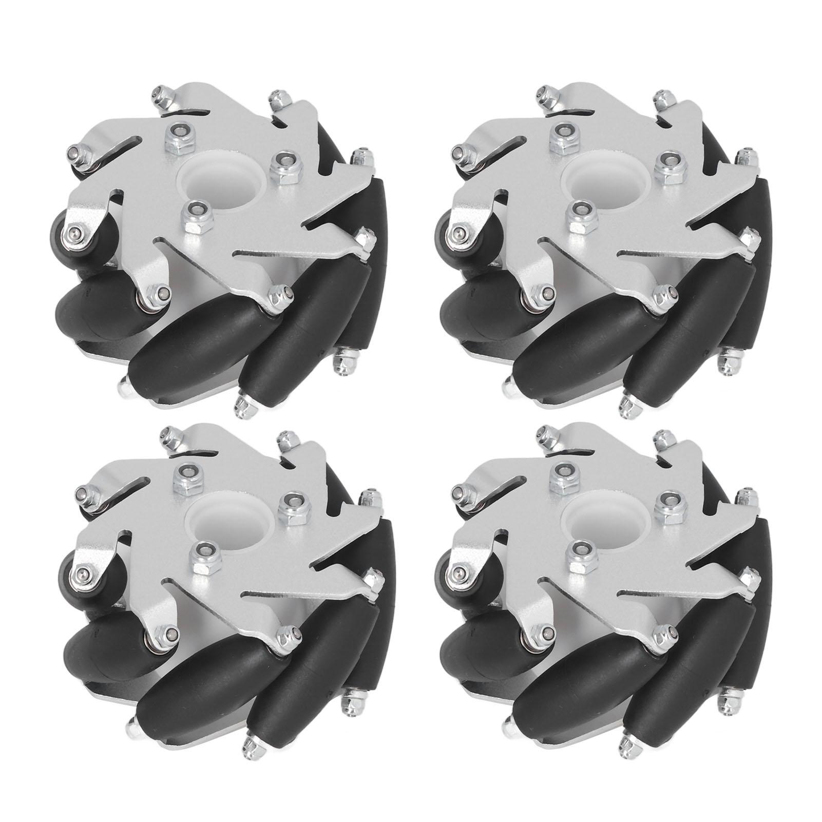

4PCS 60mm Omni Directional Wheel Aluminium Smart RC Robot Left Right DIY Wheel Components with Rubber Roller